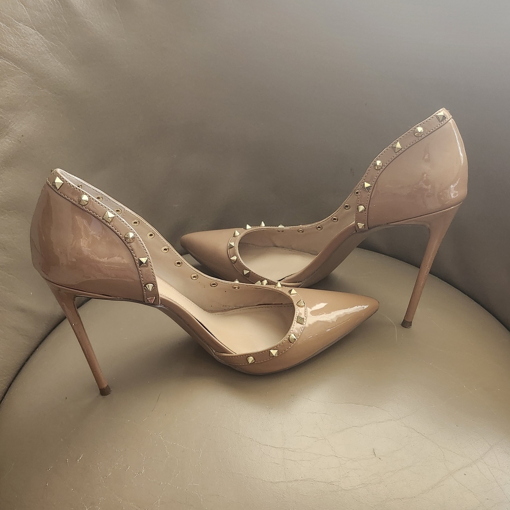 Steve Madden size 10M Brown Studded Velocity Camel Patent high heel Size 10M - Picture 4 of 9
